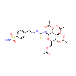 CC(=O)OC[C@H]1O[C@@H](NC(=S)NCCc2ccc(S(N)(=O)=O)cc2)[C@H](OC(C)=O)[C@@H](OC(C)=O)[C@@H]1OC(C)=O ZINC000073295698