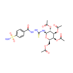 CC(=O)OC[C@H]1O[C@@H](NC(=S)NNC(=O)c2ccc(S(N)(=O)=O)cc2)[C@H](OC(C)=O)[C@@H](OC(C)=O)[C@H]1OC(C)=O ZINC000073311459