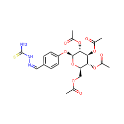 CC(=O)OC[C@H]1O[C@@H](Oc2ccc(/C=N\NC(N)=S)cc2)[C@H](OC(C)=O)[C@@H](OC(C)=O)[C@@H]1OC(C)=O ZINC000049680356