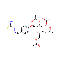 CC(=O)OC[C@H]1O[C@@H](Oc2ccc(/C=N\NC(N)=S)cc2)[C@H](OC(C)=O)[C@H](OC(C)=O)[C@@H]1OC(C)=O ZINC000049679742