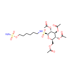 CC(=O)OC[C@H]1O[C@@H](S(=O)(=O)NCCCCCCOS(N)(=O)=O)[C@H](OC(C)=O)[C@@H](OC(C)=O)[C@@H]1OC(C)=O ZINC000299820985
