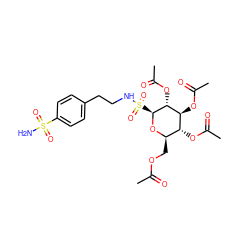 CC(=O)OC[C@H]1O[C@@H](S(=O)(=O)NCCc2ccc(S(N)(=O)=O)cc2)[C@H](OC(C)=O)[C@@H](OC(C)=O)[C@@H]1OC(C)=O ZINC000049780564