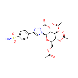 CC(=O)OC[C@H]1O[C@@H](n2cc(-c3ccc(S(N)(=O)=O)cc3)nn2)[C@H](OC(C)=O)[C@@H](OC(C)=O)[C@@H]1OC(C)=O ZINC000029134494