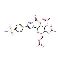 CC(=O)OC[C@H]1O[C@@H](n2cc(-c3ccc(S(N)(=O)=O)cc3)nn2)[C@H](OC(C)=O)[C@@H](OC(C)=O)[C@H]1OC(C)=O ZINC000029134492