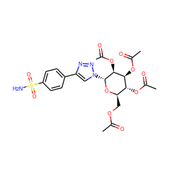 CC(=O)OC[C@H]1O[C@H](n2cc(-c3ccc(S(N)(=O)=O)cc3)nn2)[C@@H](OC(C)=O)[C@@H](OC(C)=O)[C@@H]1OC(C)=O ZINC000029134379