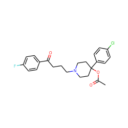 CC(=O)OC1(c2ccc(Cl)cc2)CCN(CCCC(=O)c2ccc(F)cc2)CC1 ZINC000000575224