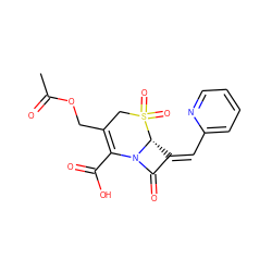 CC(=O)OCC1=C(C(=O)O)N2C(=O)/C(=C/c3ccccn3)[C@H]2S(=O)(=O)C1 ZINC000003826254