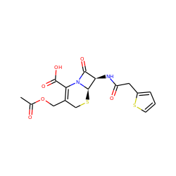 CC(=O)OCC1=C(C(=O)O)N2C(=O)[C@@H](NC(=O)Cc3cccs3)[C@H]2SC1 ZINC000003830507