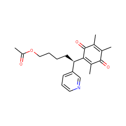 CC(=O)OCCCC[C@@H](C1=C(C)C(=O)C(C)=C(C)C1=O)c1cccnc1 ZINC000038153637