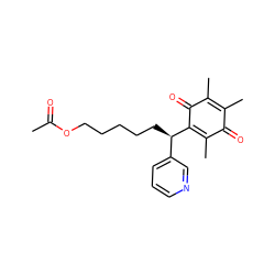 CC(=O)OCCCCC[C@@H](C1=C(C)C(=O)C(C)=C(C)C1=O)c1cccnc1 ZINC000038153643