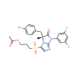 CC(=O)OCCCS(=O)(=O)c1cnc2n1[C@](C)(Cc1ccc(Br)cc1)C(=O)N2c1cc(Cl)cc(Cl)c1 ZINC000028464364