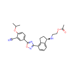 CC(=O)OCCN[C@@H]1CCc2c(-c3noc(-c4ccc(OC(C)C)c(C#N)c4)n3)cccc21 ZINC000118271723