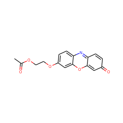 CC(=O)OCCOc1ccc2nc3ccc(=O)cc-3oc2c1 ZINC000199627389