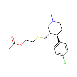 CC(=O)OCCSC[C@@H]1CN(C)CC[C@H]1c1ccc(Cl)cc1 ZINC000013677484