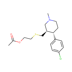 CC(=O)OCCSC[C@H]1CN(C)CC[C@@H]1c1ccc(Cl)cc1 ZINC000013584844