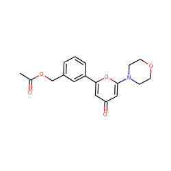 CC(=O)OCc1cccc(-c2cc(=O)cc(N3CCOCC3)o2)c1 ZINC000101078481