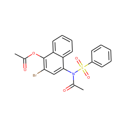 CC(=O)Oc1c(Br)cc(N(C(C)=O)S(=O)(=O)c2ccccc2)c2ccccc12 ZINC000000822145