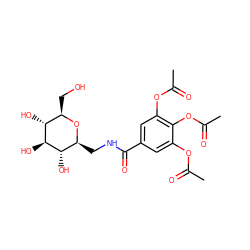 CC(=O)Oc1cc(C(=O)NC[C@@H]2O[C@H](CO)[C@@H](O)[C@H](O)[C@H]2O)cc(OC(C)=O)c1OC(C)=O ZINC000096282387