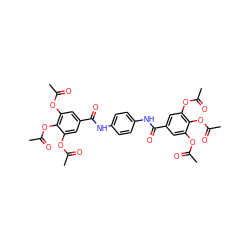 CC(=O)Oc1cc(C(=O)Nc2ccc(NC(=O)c3cc(OC(C)=O)c(OC(C)=O)c(OC(C)=O)c3)cc2)cc(OC(C)=O)c1OC(C)=O ZINC000029405826