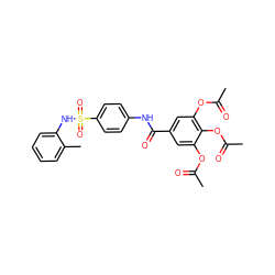 CC(=O)Oc1cc(C(=O)Nc2ccc(S(=O)(=O)Nc3ccccc3C)cc2)cc(OC(C)=O)c1OC(C)=O ZINC000043017652