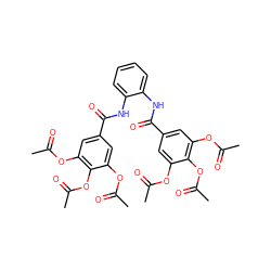 CC(=O)Oc1cc(C(=O)Nc2ccccc2NC(=O)c2cc(OC(C)=O)c(OC(C)=O)c(OC(C)=O)c2)cc(OC(C)=O)c1OC(C)=O ZINC000029399257