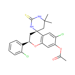 CC(=O)Oc1cc2c(cc1Cl)[C@@]1(C[C@H](c3ccccc3Cl)O2)CC(C)(C)NC(=S)N1 ZINC000008671046