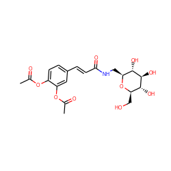 CC(=O)Oc1ccc(/C=C/C(=O)NC[C@@H]2O[C@H](CO)[C@@H](O)[C@H](O)[C@H]2O)cc1OC(C)=O ZINC000096282382