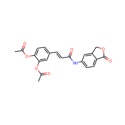 CC(=O)Oc1ccc(/C=C/C(=O)Nc2ccc3c(c2)COC3=O)cc1OC(C)=O ZINC000073219705