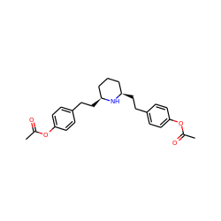 CC(=O)Oc1ccc(CC[C@@H]2CCC[C@H](CCc3ccc(OC(C)=O)cc3)N2)cc1 ZINC000653709104