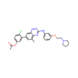 CC(=O)Oc1ccc(Cl)c(-c2cc(C)c3nc(Nc4cccc(OCCN5CCCC5)c4)nnc3c2)c1 ZINC000096167827