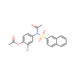 CC(=O)Oc1ccc(N(C(C)=O)S(=O)(=O)c2ccc3ccccc3c2)cc1Br ZINC000000675547