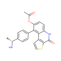 CC(=O)Oc1ccc2[nH]c(=O)c3sccc3c2c1-c1ccc([C@@H](C)N)cc1 ZINC000165022501