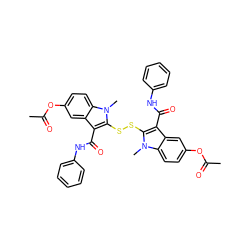 CC(=O)Oc1ccc2c(c1)c(C(=O)Nc1ccccc1)c(SSc1c(C(=O)Nc3ccccc3)c3cc(OC(C)=O)ccc3n1C)n2C ZINC000026161005