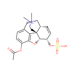 CC(=O)Oc1ccc2c3c1O[C@H]1[C@@H](OS(=O)(=O)O)C=C[C@H]4[C@@H](C2)[N+](C)(C)CC[C@]314 ZINC000036221941