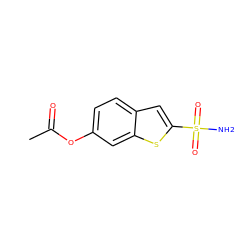 CC(=O)Oc1ccc2cc(S(N)(=O)=O)sc2c1 ZINC000005166883