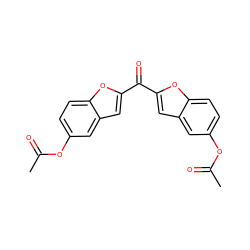 CC(=O)Oc1ccc2oc(C(=O)c3cc4cc(OC(C)=O)ccc4o3)cc2c1 ZINC000028647216