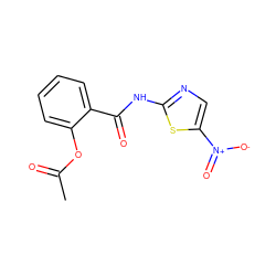 CC(=O)Oc1ccccc1C(=O)Nc1ncc([N+](=O)[O-])s1 ZINC000003956788