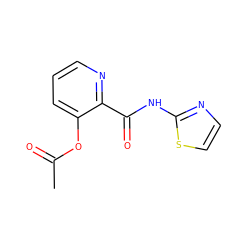 CC(=O)Oc1cccnc1C(=O)Nc1nccs1 ZINC000013521895