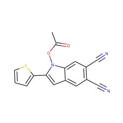 CC(=O)On1c(-c2cccs2)cc2cc(C#N)c(C#N)cc21 ZINC000653848291