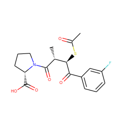 CC(=O)S[C@@H](C(=O)c1cccc(F)c1)[C@@H](C)C(=O)N1CCC[C@H]1C(=O)O ZINC000027315265