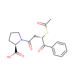 CC(=O)S[C@@H](CC(=O)N1CCC[C@@H]1C(=O)O)C(=O)c1ccccc1 ZINC000027306716
