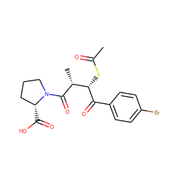 CC(=O)S[C@H](C(=O)c1ccc(Br)cc1)[C@@H](C)C(=O)N1CCC[C@H]1C(=O)O ZINC000027317134