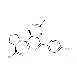 CC(=O)S[C@H](C(=O)c1ccc(Cl)cc1)[C@H](C)C(=O)N1CCC[C@@H]1C(=O)O ZINC000027314956