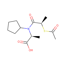 CC(=O)S[C@H](C)C(=O)N(C1CCCC1)[C@@H](C)C(=O)O ZINC000027861774