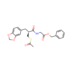 CC(=O)SC[C@@H](Cc1ccc2c(c1)OCO2)C(=O)NCC(=O)OCc1ccccc1 ZINC000001545063