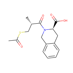 CC(=O)SC[C@H](C)C(=O)N1Cc2ccccc2C[C@@H]1C(=O)O ZINC000029568928