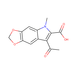 CC(=O)c1c(C(=O)O)n(C)c2cc3c(cc12)OCO3 ZINC000084687440