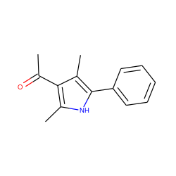 CC(=O)c1c(C)[nH]c(-c2ccccc2)c1C ZINC000000338587