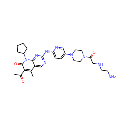 CC(=O)c1c(C)c2cnc(Nc3ccc(N4CCN(C(=O)CNCCN)CC4)cn3)nc2n(C2CCCC2)c1=O ZINC001772616930