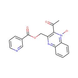 CC(=O)c1c(COC(=O)c2cccnc2)nc2ccccc2[n+]1[O-] ZINC000002201862